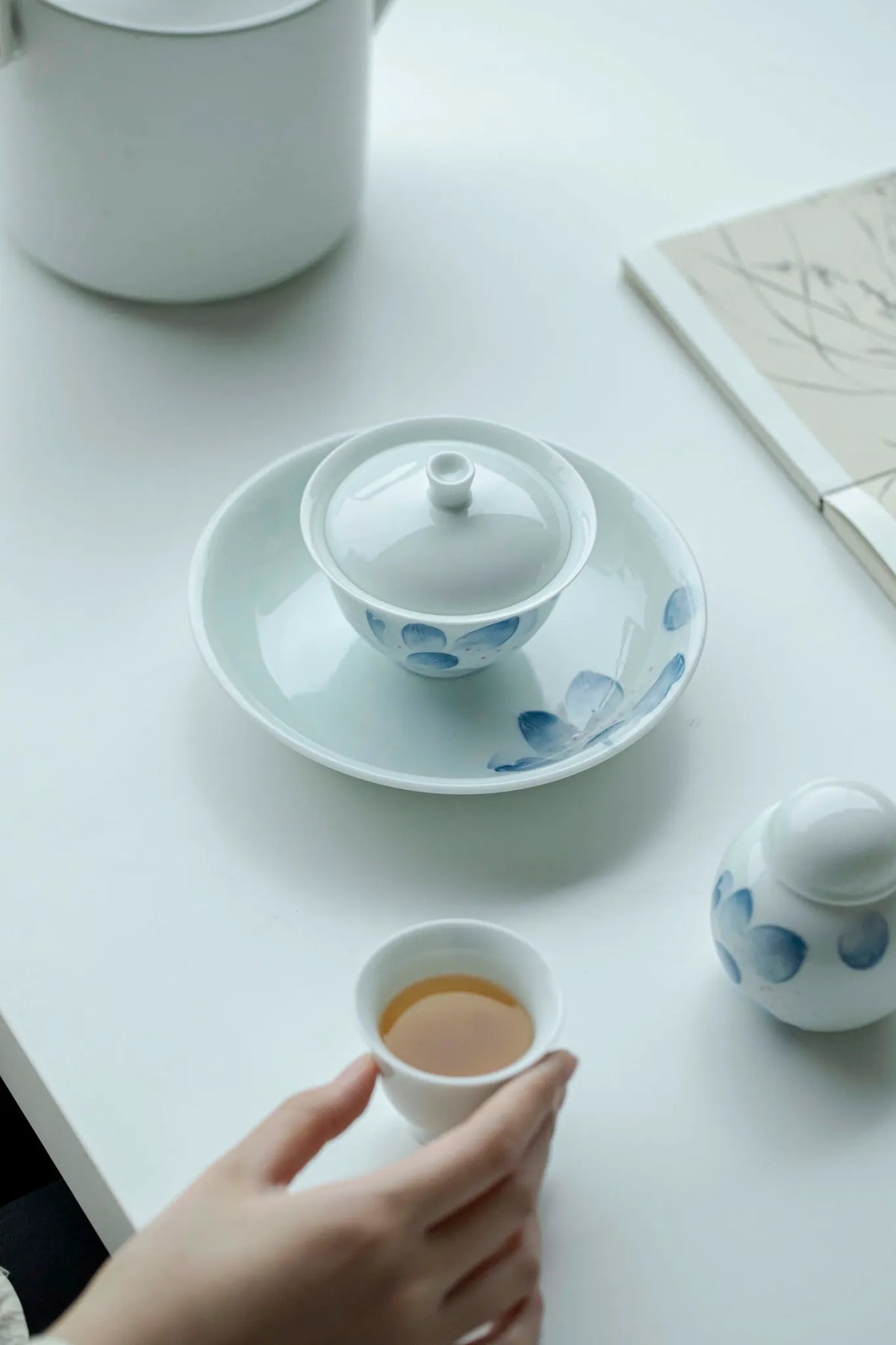 Gaiwan de porcelana Arita – Esmalte Qingyá (145 ml)