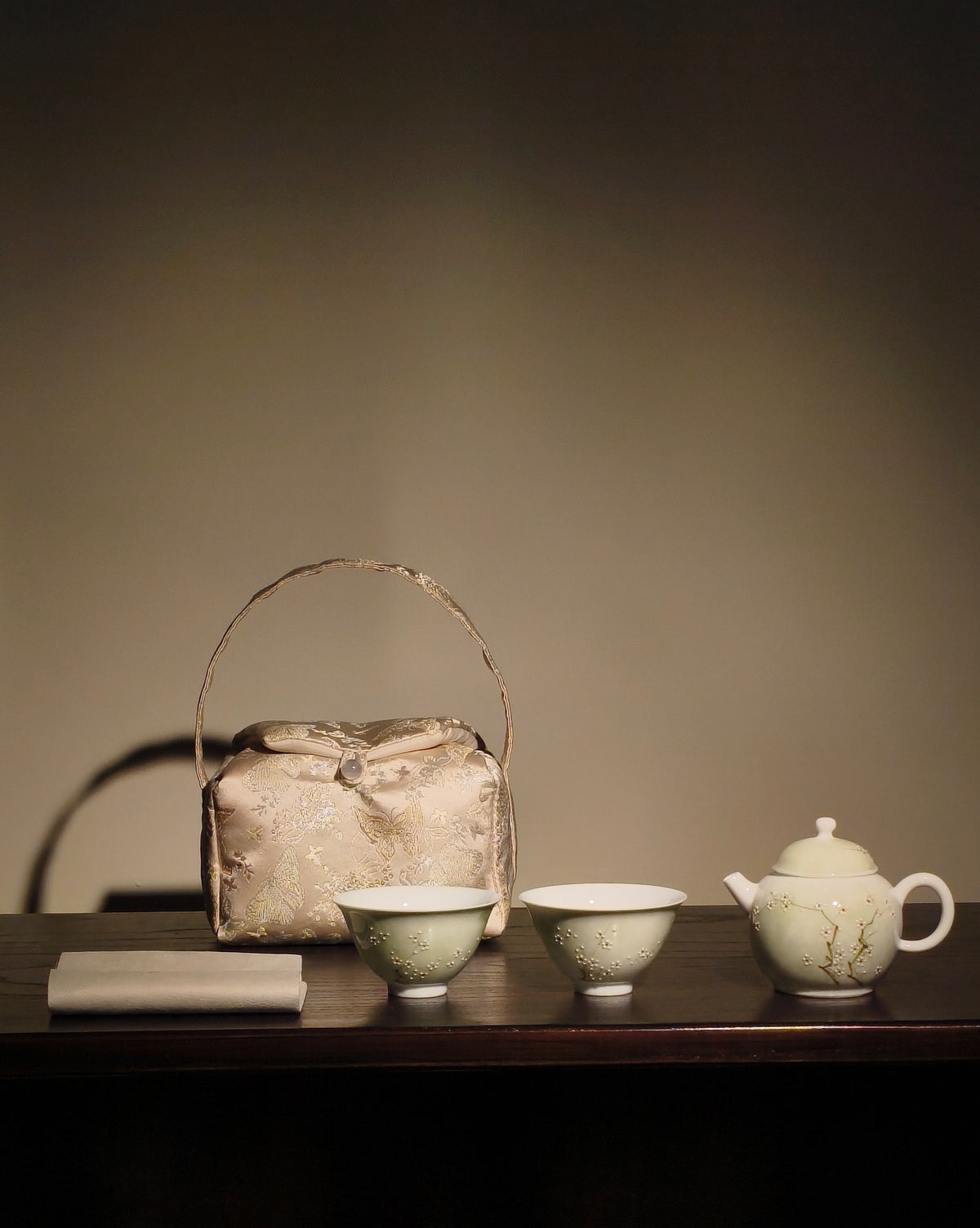 Tu pausa de té en cualquier lugar | Set de té de viaje elegante pintado a mano