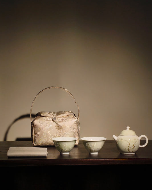 Tu pausa de té en cualquier lugar | Set de té de viaje elegante pintado a mano