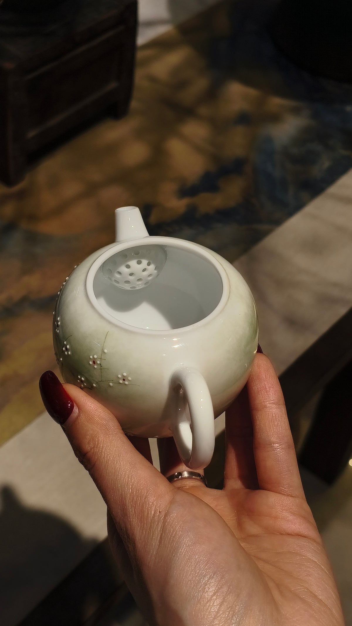 Tu pausa de té en cualquier lugar | Set de té de viaje elegante pintado a mano