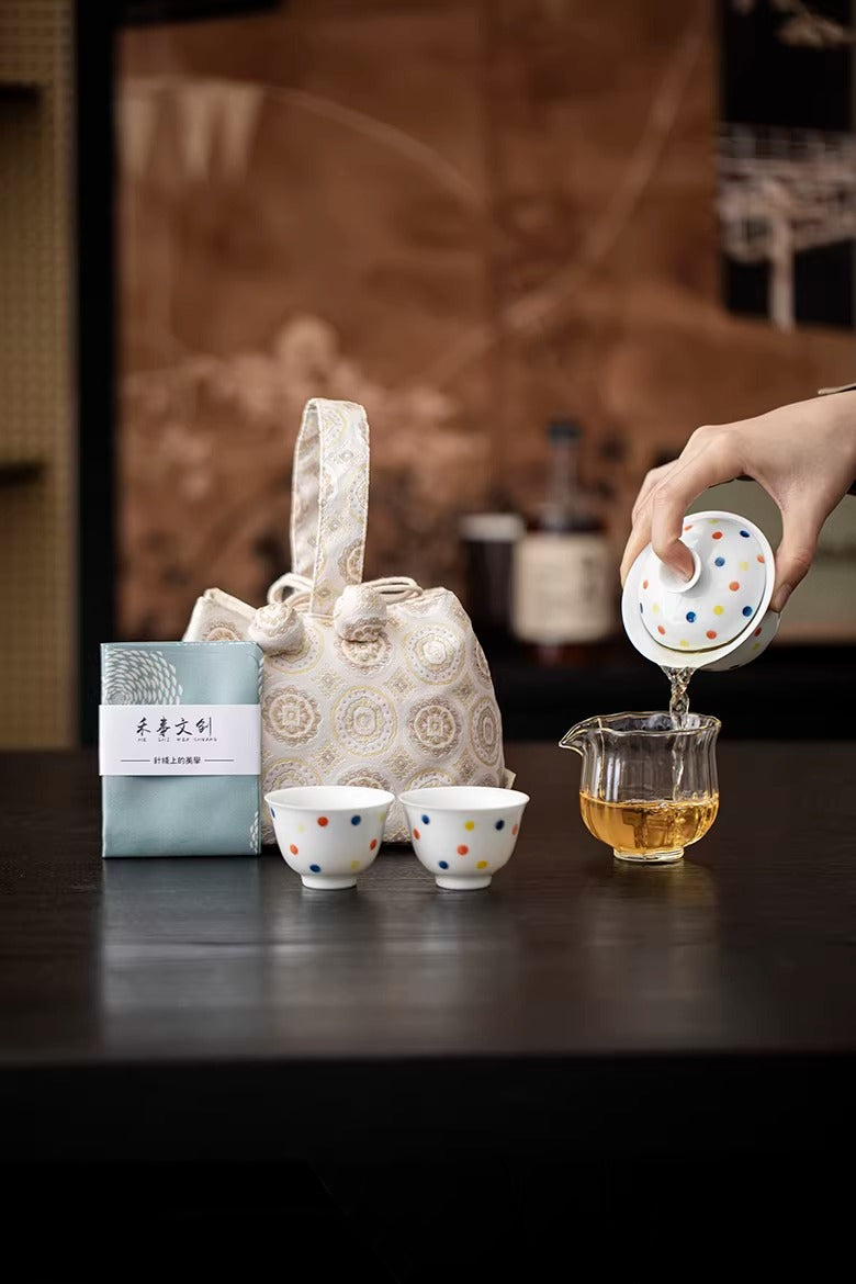 Set de té de viaje con gaiwan y Gongdao Bei